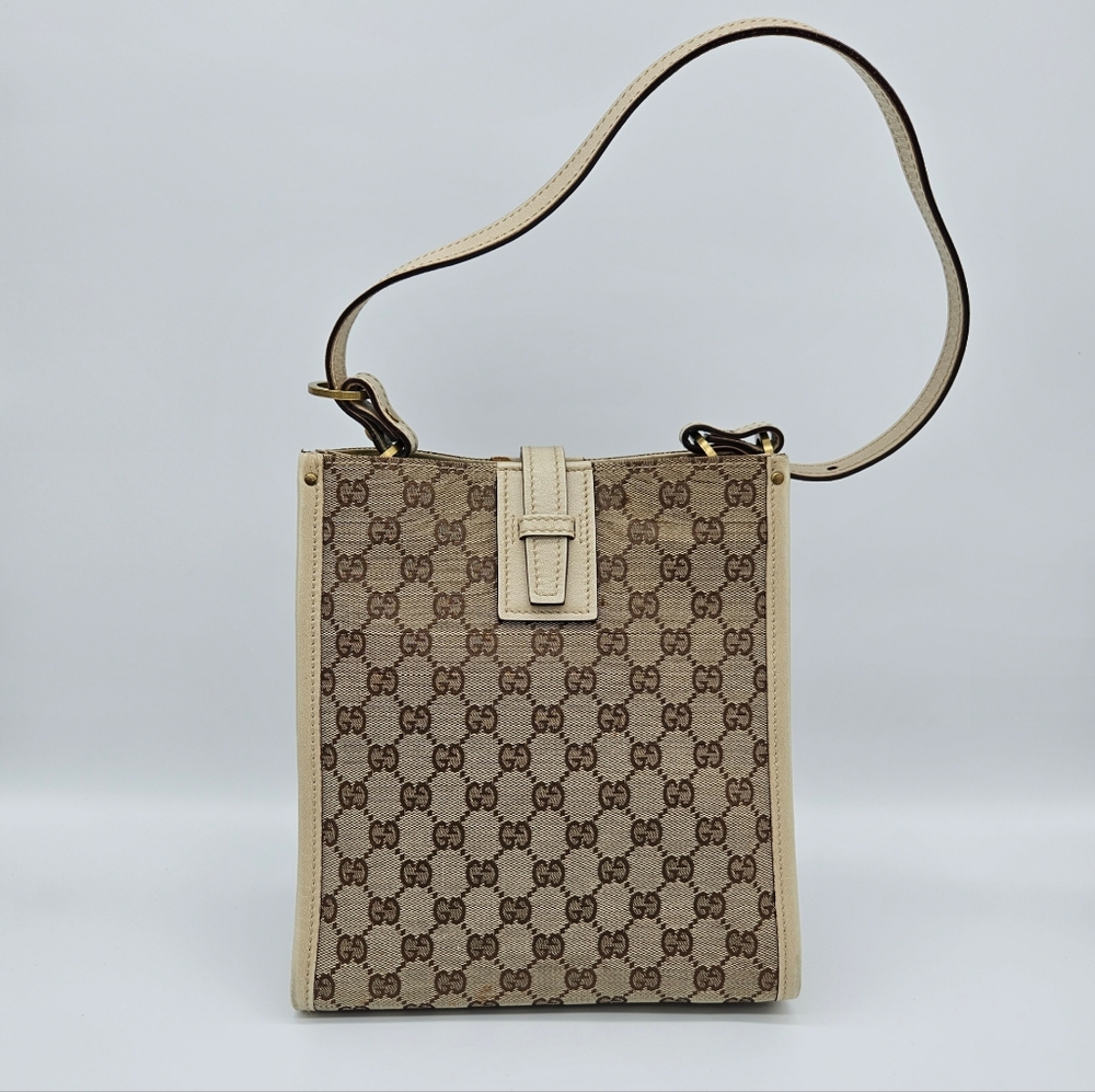 Authentic Gucci GG Handbag Off-White #4155M